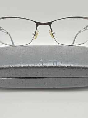 Takumi TK975 90 Black Silver Cat Eye Clip-On Eyeglasses Frame w/ Case 52-17-135